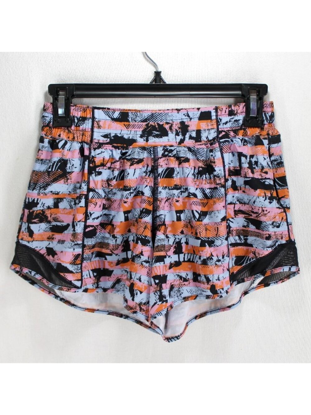 Lululemon Athletic Shorts Womens Size 6 Blue Pink Print with Liner 4" Inseam